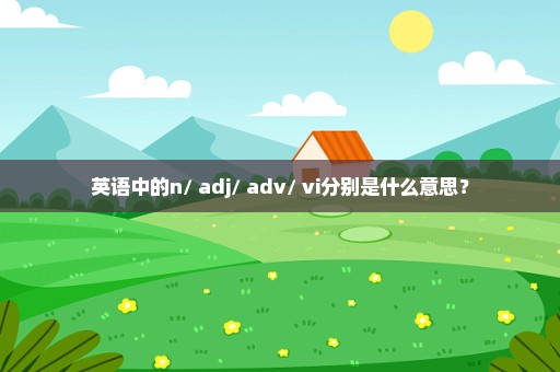 英语中的n/ adj/ adv/ vi分别是什么意思？