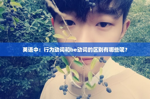 英语中：行为动词和be动词的区别有哪些呢？