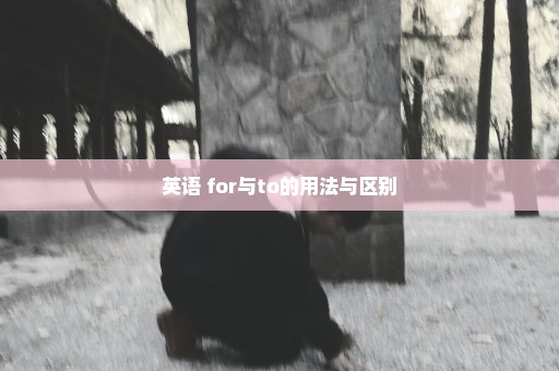 英语 for与to的用法与区别