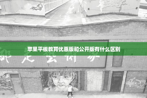 苹果平板教育优惠版和公开版有什么区别