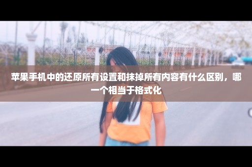 苹果手机中的还原所有设置和抹掉所有内容有什么区别，哪一个相当于格式化