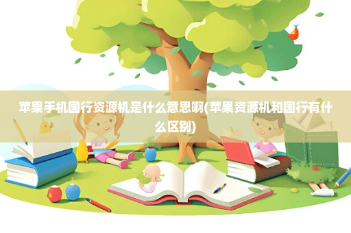 苹果手机国行资源机是什么意思啊(苹果资源机和国行有什么区别)