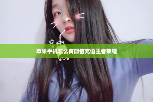 苹果手机怎么有微信充值王者荣耀