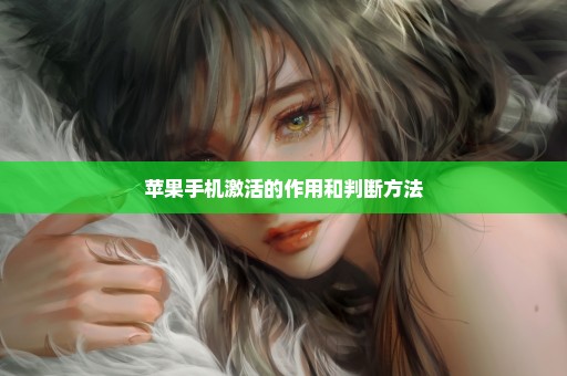 苹果手机激活的作用和判断方法