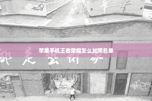 苹果手机王者荣耀怎么加黑名单