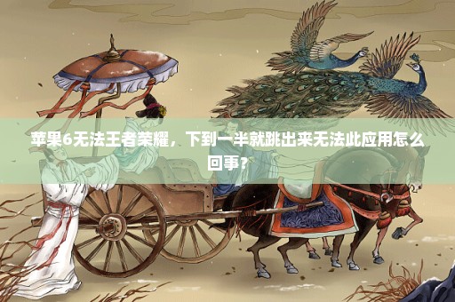 苹果6无法王者荣耀，下到一半就跳出来无法此应用怎么回事？