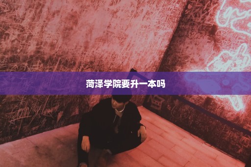 菏泽学院要升一本吗
