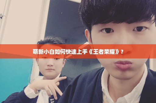 萌新小白如何快速上手《王者荣耀》？