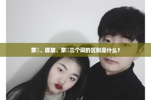 蒙眬、朦胧、蒙眬三个词的区别是什么？