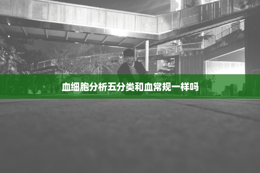血细胞分析五分类和血常规一样吗