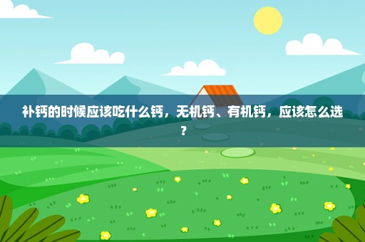 补钙的时候应该吃什么钙，无机钙、有机钙，应该怎么选？