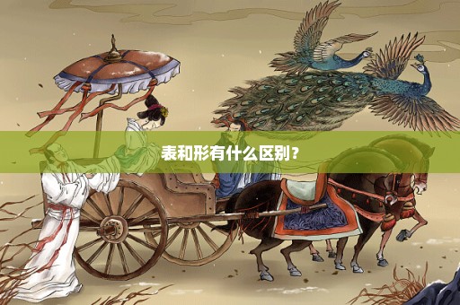 表和形有什么区别？