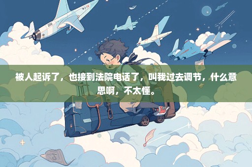 被人起诉了，也接到法院电话了，叫我过去调节，什么意思啊，不太懂。