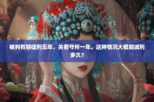 被判有期徒刑五年，关看守所一年。这种情况大概能减刑多久？