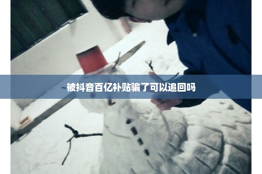 被抖音百亿补贴骗了可以追回吗
