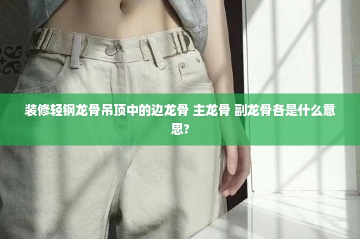 装修轻钢龙骨吊顶中的边龙骨 主龙骨 副龙骨各是什么意思?