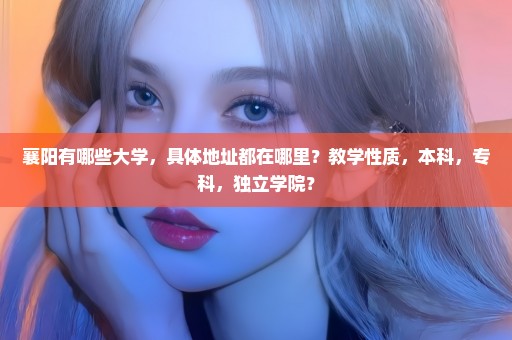 襄阳有哪些大学，具体地址都在哪里？教学性质，本科，专科，独立学院？