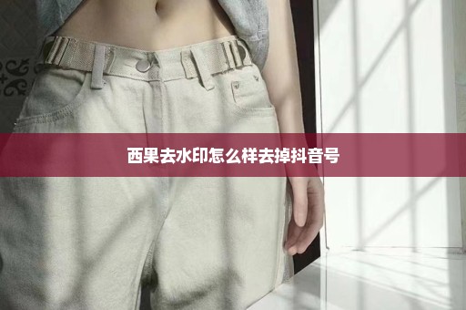 西果去水印怎么样去掉抖音号
