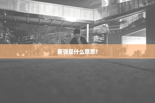 要强是什么意思?