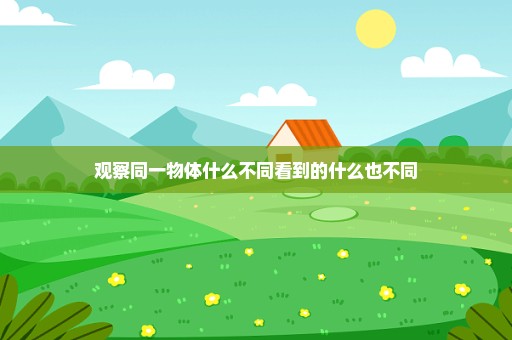 观察同一物体什么不同看到的什么也不同