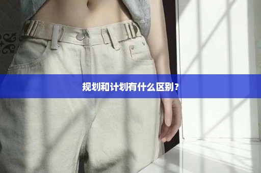 规划和计划有什么区别？