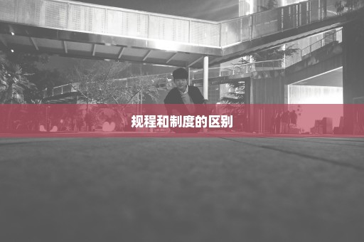 规程和制度的区别