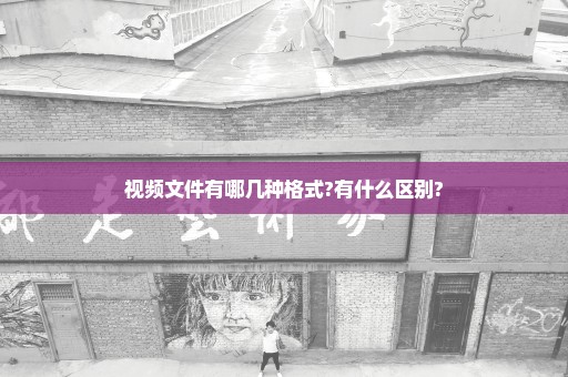 视频文件有哪几种格式?有什么区别?