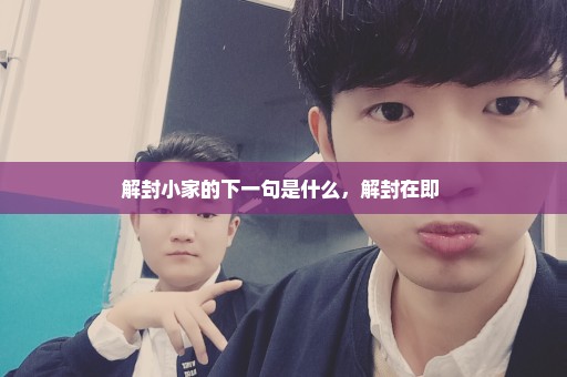 解封小家的下一句是什么，解封在即 