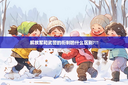 解放军和武警的衔制哟什么区别?!!