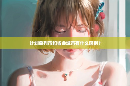 计划单列市和省会城市有什么区别？