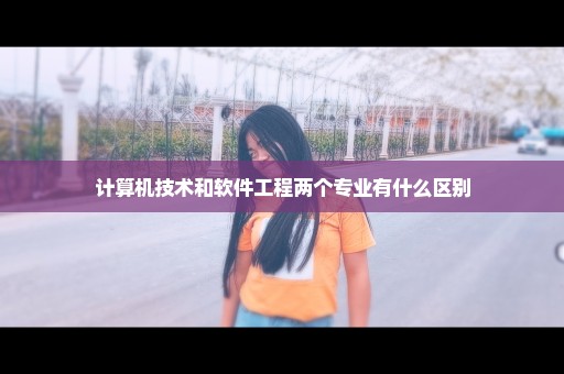 计算机技术和软件工程两个专业有什么区别