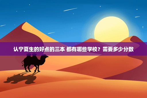 认宁夏生的好点的三本 都有哪些学校？需要多少分数