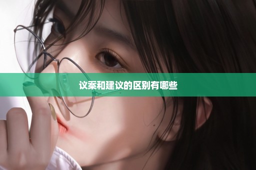 议案和建议的区别有哪些