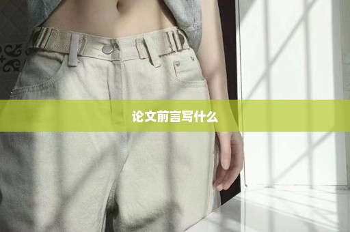 论文前言写什么