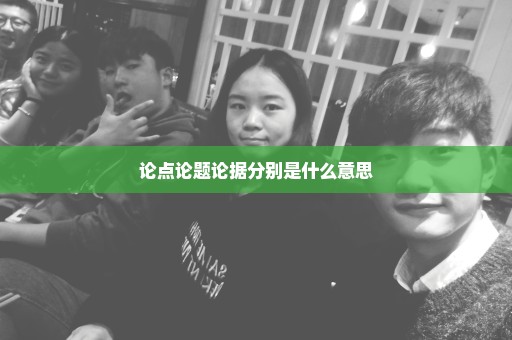 论点论题论据分别是什么意思