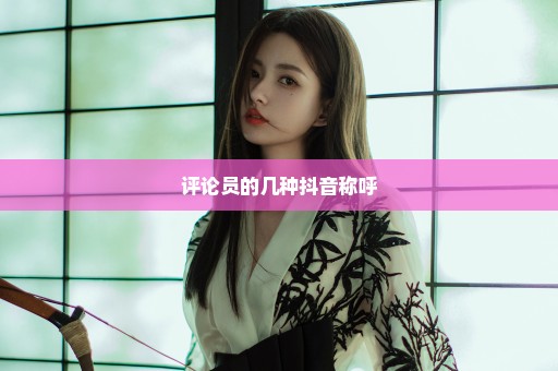评论员的几种抖音称呼