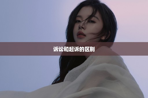 诉讼和起诉的区别