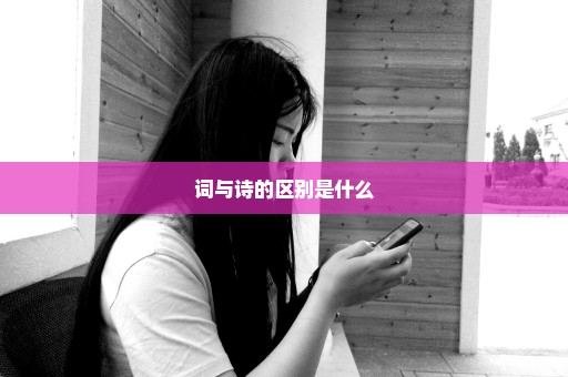词与诗的区别是什么