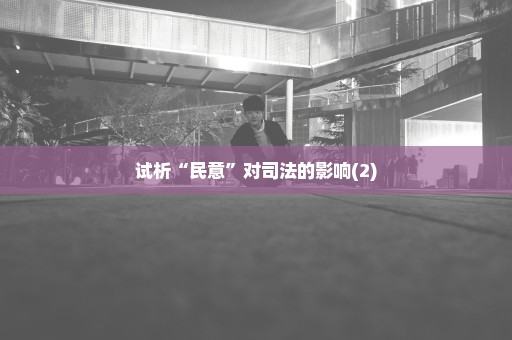 试析“民意”对司法的影响(2)