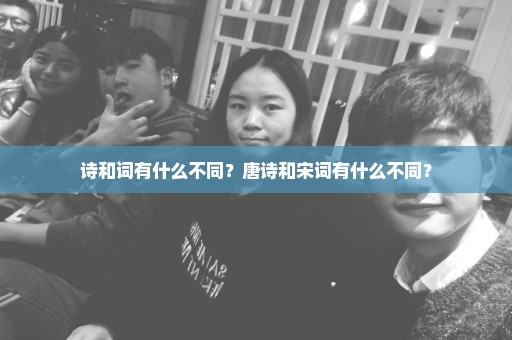 诗和词有什么不同？唐诗和宋词有什么不同？