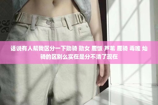 话说有人帮我区分一下勋骑 勋女 鹿饭 芦苇 鹿骑 毒唯 灿骑的区别么实在是分不清了现在