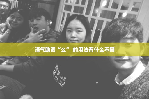 语气助词“么” 的用法有什么不同