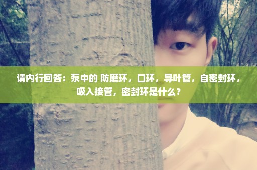 请内行回答：泵中的 防磨环，口环，导叶管，自密封环，吸入接管，密封环是什么？