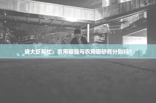 请大虾帮忙，农用硼酸与农用硼砂有分别吗？
