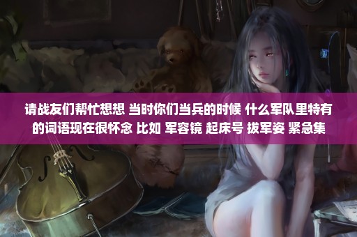 请战友们帮忙想想 当时你们当兵的时候 什么军队里特有的词语现在很怀念 比如 军容镜 起床号 拔军姿 紧急集