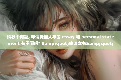 请教个问题, 申请美国大学的 essay 和 personal statement 有不同吗? "申请文书"指的是哪一个呢?