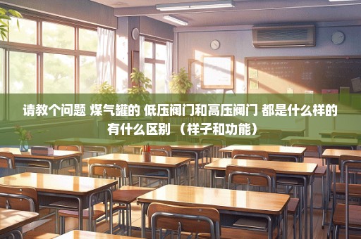 请教个问题 煤气罐的 低压阀门和高压阀门 都是什么样的 有什么区别 （样子和功能）