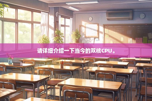 请详细介绍一下当今的双核CPU。