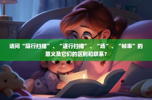 请问“隔行扫描”、“逐行扫描”、“场”、“帧率”的意义及它们的区别和联系？