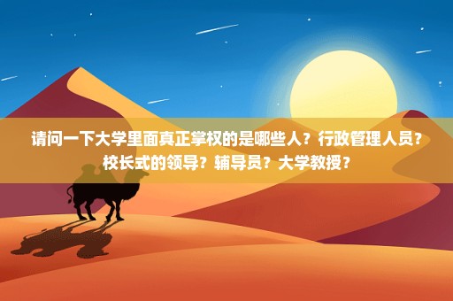 请问一下大学里面真正掌权的是哪些人？行政管理人员？校长式的领导？辅导员？大学教授？